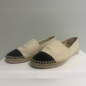 Tory Burch Tan and Black Espadrilles Size 7.8